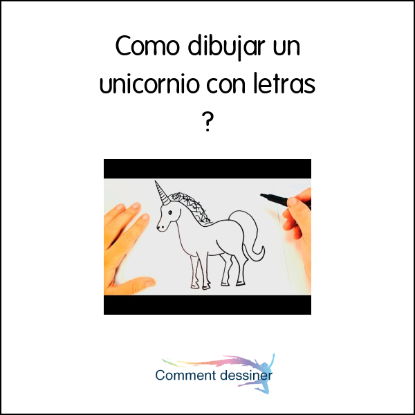 Como dibujar un unicornio con letras